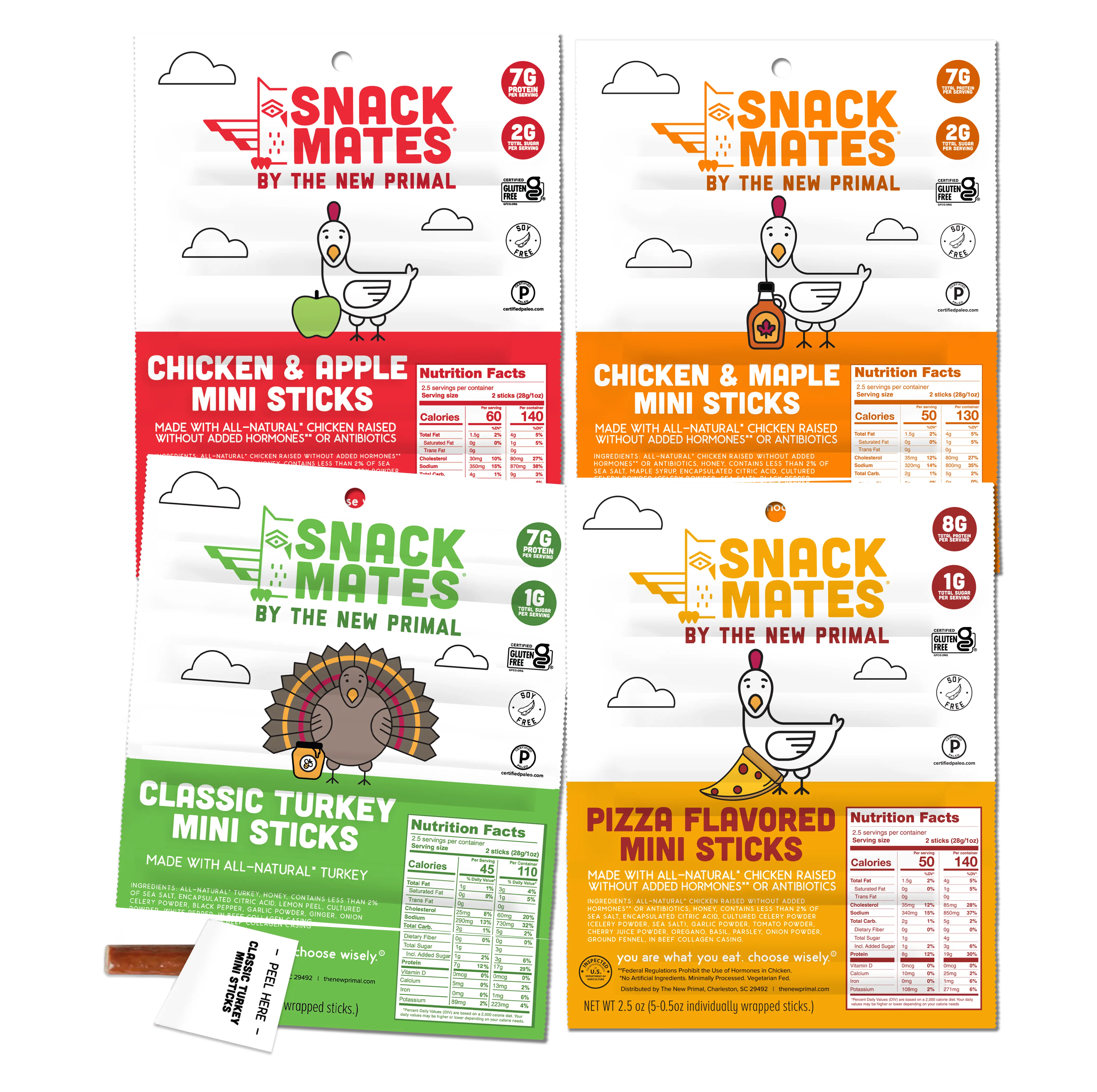 New Primal 100% Grass-Fed Beef Meat Sticks Zero Sugar High Protein Snack Whole30 Approved Keto & Paleo Friendly 20 Count Must-Have Viral Protein 2026