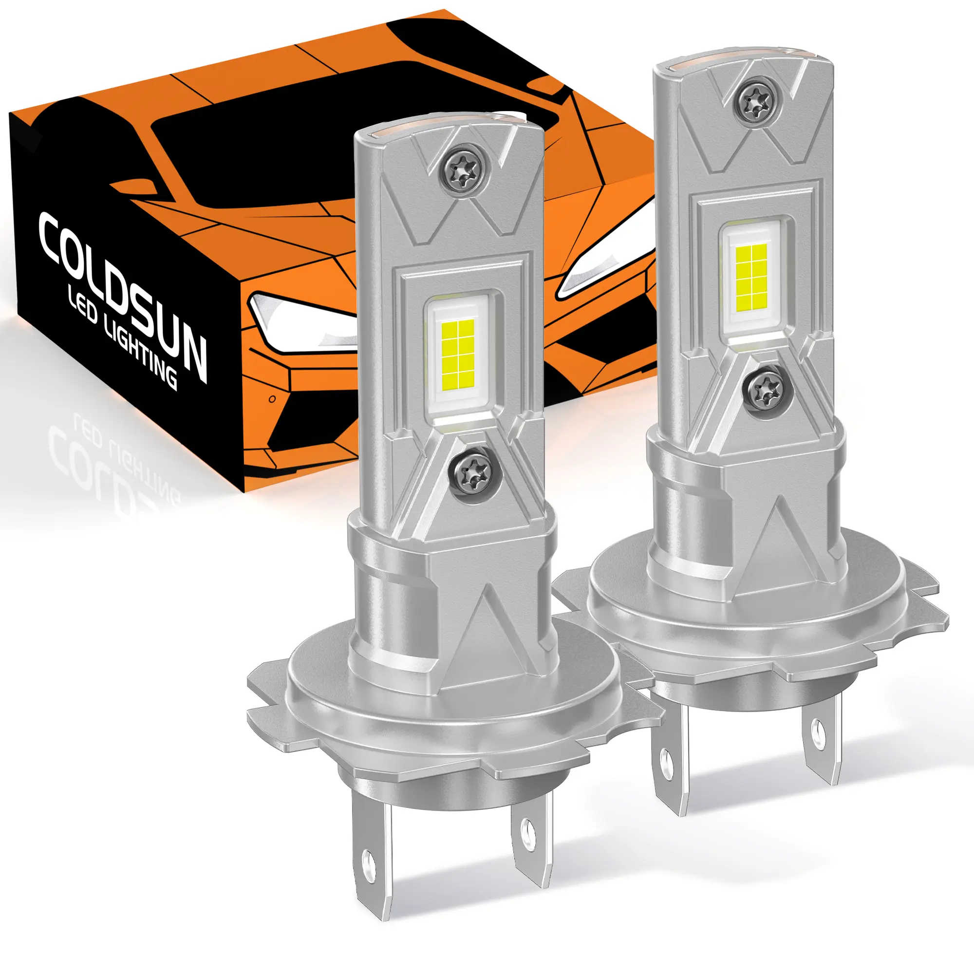 H7 LED Headlight Bulbs, 800% Brighter Halogen/Fog Light Replacement, 32000lm, 6500K Cool White, Compact Wireless Design, Long Lifespan Low Beam Kit, Pack of 2