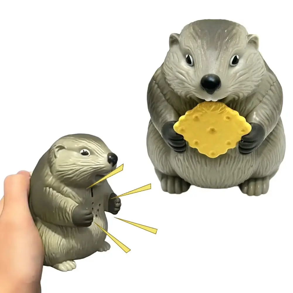 Marmot Cheese Squeaky Toy, "AH!" Screaming Desk Gadget, Viral TikTok Stress Relief Toy