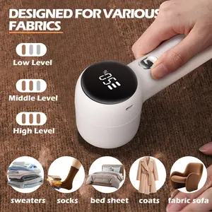 1pc Electric Clothes Lint Remover with 3 Speeds, Portable 1200mAh Rechargeable Sweater Fabric Shaver Removes with Digital Display, Household Fabric Shaver, Clothing Fuzz Pellet Remover Machine, Hairball Trimmer for Clothes, Bedding, Lint Remover Tool