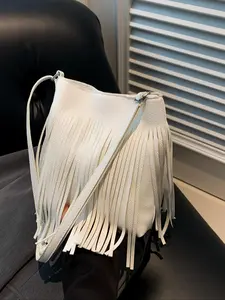 Women's Boho Tassel Decorated Crossbody Bag, Bohemian Pu Leather Shoulder Bag for Daily Used, Casual Trendy Versatile High-quality Daily Commuting Bag, Bags Crossbody, Purse Women, Girl Fashionable Shopping Bag, Summer Hobo, Boho Style Crossbody