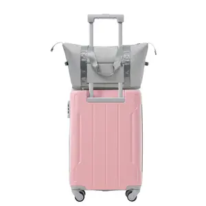 Luggage Set 3 Piece Lightweight ABS Hardshell with Carry On Spinner Suitcase 20 Inch Travel Bag and Toiletry Kit Pink for Vacation and Business