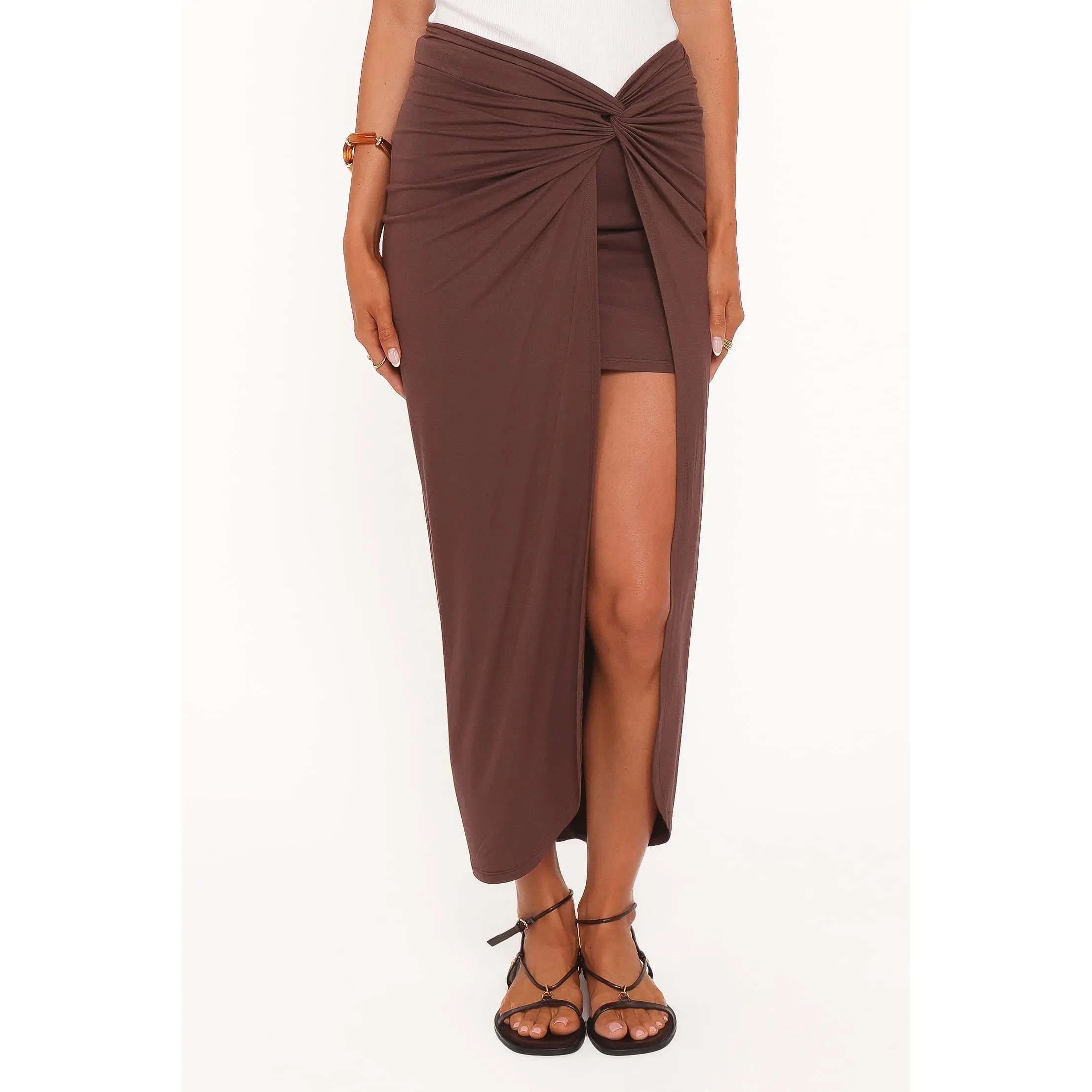 Cassandra Sarong Skirt - Dark Brown