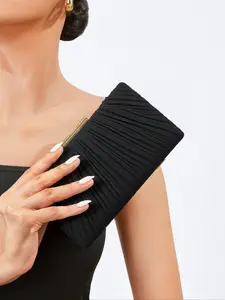 Fashion Elegant Pleated Clutch Bag for Women, Versatile Party Evening Bag, Cute Bow Design, Perfect for Weddings, Birthdays, Christmas, Fashionable Versatile Purse