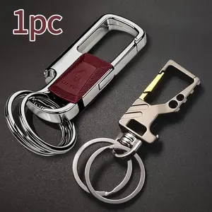 Multifunctional Car Keychain with Bottle Opener, Unisex Couple Gift Key Ring, Universal Key Holder for Men and Women, Belt Clip Accessory, Multi Purpose Keychain