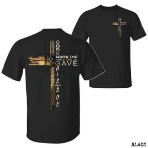 God's Love Design T-Shirt - A unique and bold design with the iconic Bible verse, reminding us of God's immense love and sacrifice- Shirt For Men For Women