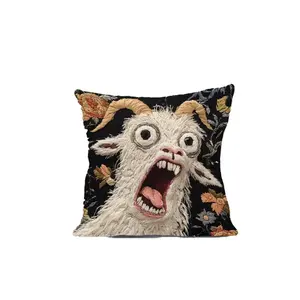 Screaming Goat Pillow Cover – Funny Decorative Pillow Case for Car, Couch & Bedroom! Add a Hilarious Meme Vibe to Your Space | Perfect Gift for Animal Lovers & Pranksters