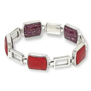 Mine Finds by Jay King Gallery Collection Red Coral-Purple Shell Reversible Bracelet