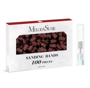 MelodySusie 100 Pcs Professional Sanding Bands Nail Manicure 180 Grit File Sand Piece Set For Nail Drill Bits