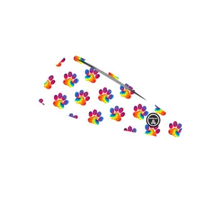RAVEbandz The Pro - Wide Stretch Headband (Tie Dye Paw Prints- white)