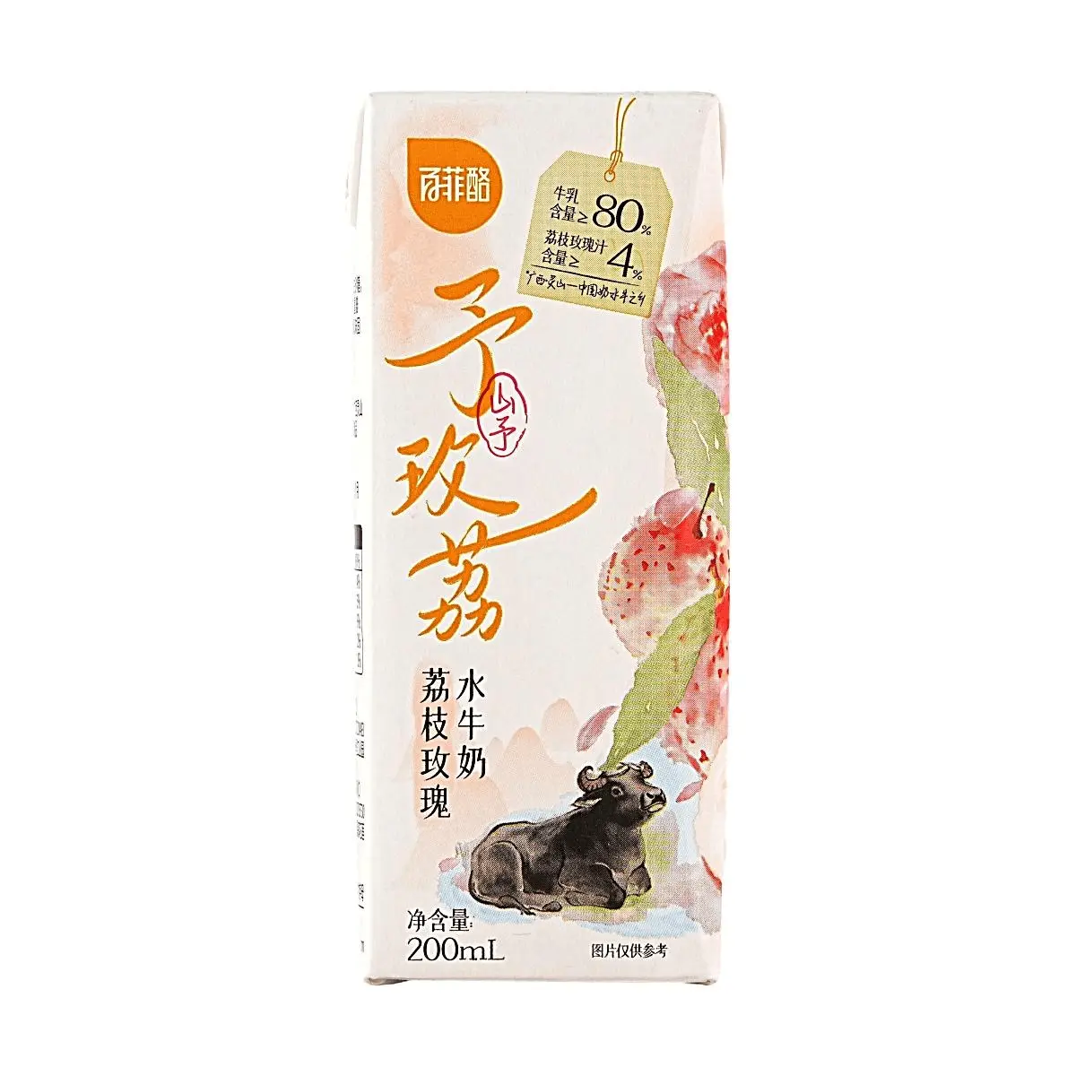 BAIFEILAO Lychee Rose Flavored Milk Drink - 200ml, Rich & Sweet, Nutritious Breakfast Beverage