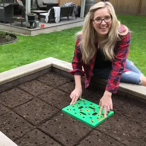 Patented Seed and Seedling Spacer Tool for Bigger Harvests, Organized Plants & Fewer Weeds – Color-Coded Gardening Template with Dibber, Seed Spoon, Ruler & Planting Guide