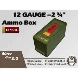 Ammo Storage Box 12 Gauge 2-3/4 10 Shells / Rounds