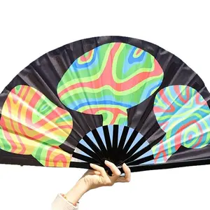 Folding Fan Kung Fu Fan, Unique European/American Style, Festival/Club Props, Easy-Open Design, Large Size Sound Fan