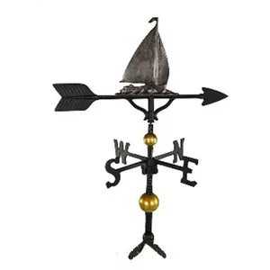 Montague Metal Products  300 Series 32 In. Deluxe Swedish Iron Sailboat Weathervane