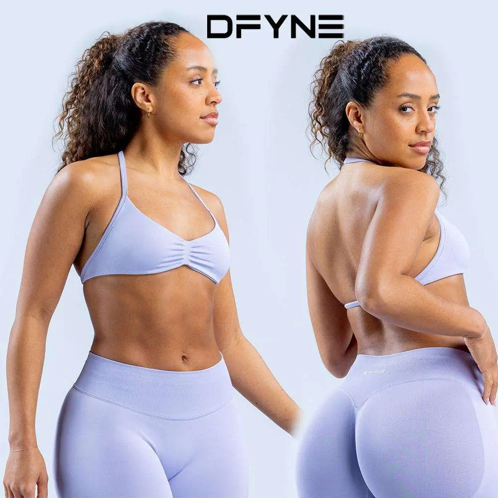 2026 New soft and comfortable fit;DFYNE Impact Strappy Bra & Shorts/Leggings Set – Seamless Sculpt Fit with Stylish Cross-Back Bra & Booty-Lifting Bottoms