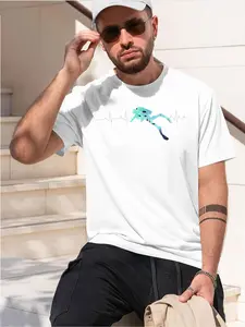 Scuba 2026 new model Black/White Tee Stylish & Comfortable Loose Crew Neck Short Sleeve T-shirts Versatile On Trend Eye Catching Printed Graphic Casual Tee for Daily Wear Outings & Leisure