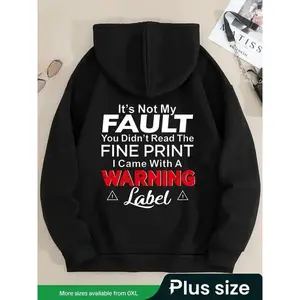 Letter Print Drop Shoulder Hoodie, Fashion Casual Drawstring Pocket Hooded Sweatshirt for Daily Holiday Outdoor Wear, Women Clothing for Fall & Winter