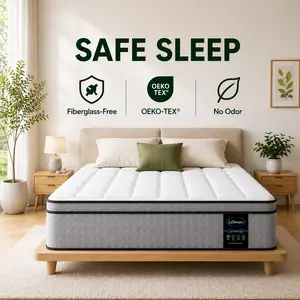 FANSACE 12 inch TwinXL Rollable Multilayer Hybrid Mattress in a Box, Euro Top Medium-Firm Ergonomic Orthopedic Cooling Mattress with Pocket Coils, Knit Cover, Pressure Relief, Lumbar Support, Motion Isolation, Pain Free, Ergonomic Design Mattresses