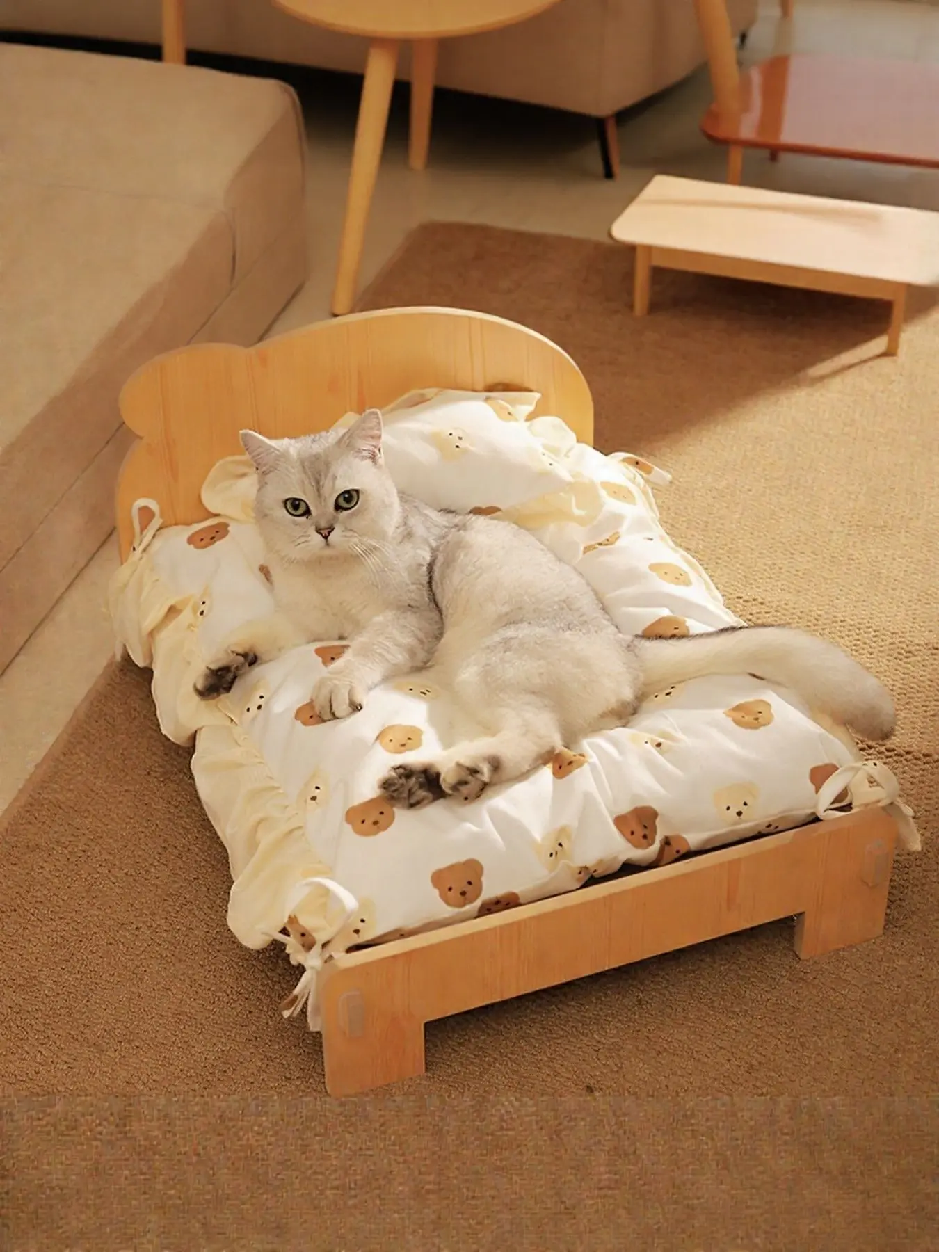 Wooden Pet Bed Frame for Dogs and Cats