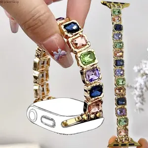 2026 Luxury Sparkling Rhinestone Apple Watch Band – Bling Crystal Bracelet Strap for Women, Elegant Jewelry Watch Band Fits 38–49mm (Series 1–11), Perfect for Party, Holiday & Daily Wear