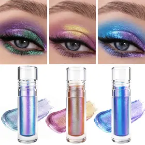Chameleon Multichrome Glitter Liquid Eyeshadow, Chameleon Shifting Color, Multi-Dimensional Eye Looks, Holographic Metallic Eyeshadow, Long-Lasting Wear, Vegan Eye Topper for Party, Daily Makeup