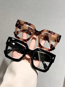 Simple Anti-blue Light Eyeglasses, Glasses for Men, Basic Square Frame Fashion Eyeglasses for Work, Daily Clothing Decor, Perfect for Student Daily Use, High Quality Eyewear, Lightweight Eyewear