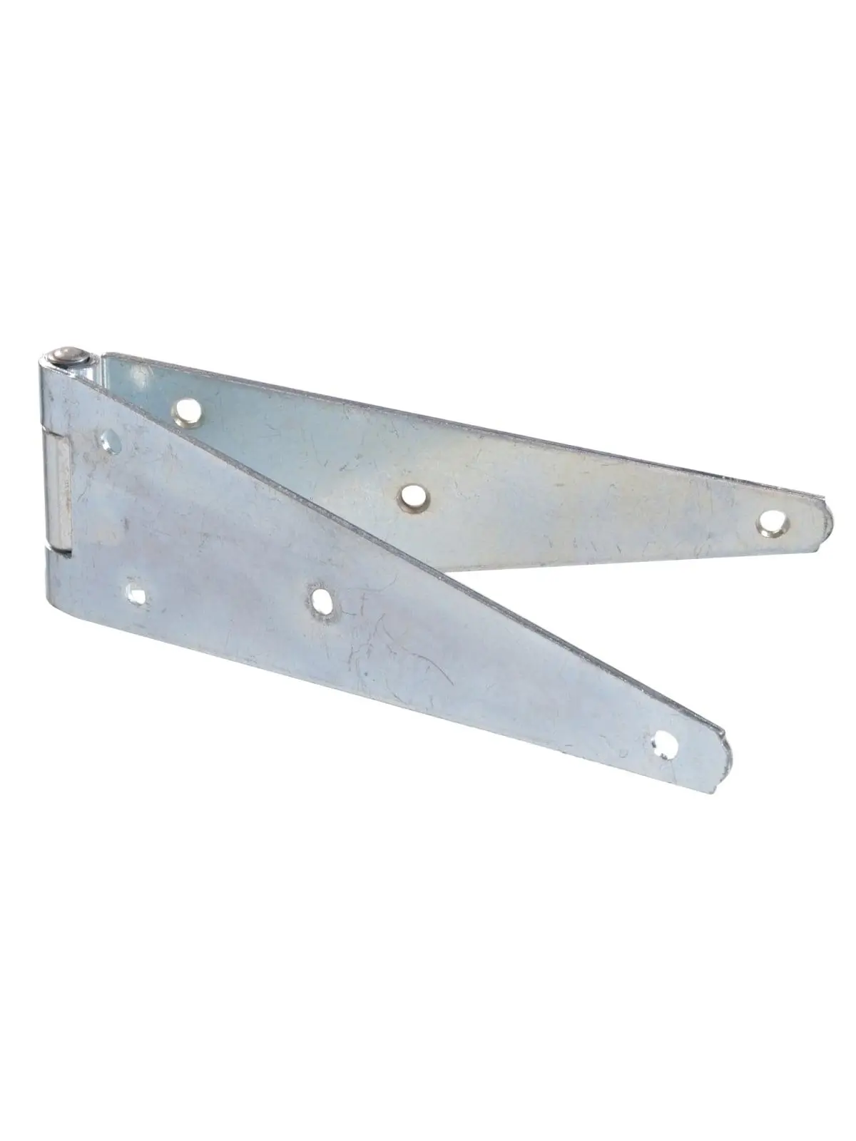 Hillman Group 851650 Flagged Strap Steel Door Hinge, Zinc Silver Metallic, 10 in., Surface Mount, 5-Piece Pack for Garden & Lawn