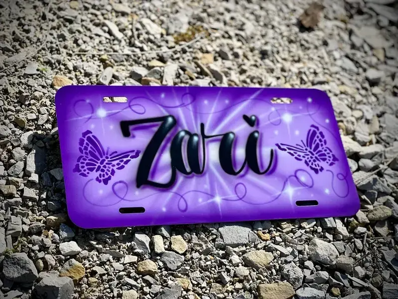 Personalized Custom Airbrush License Plate: Car Tag