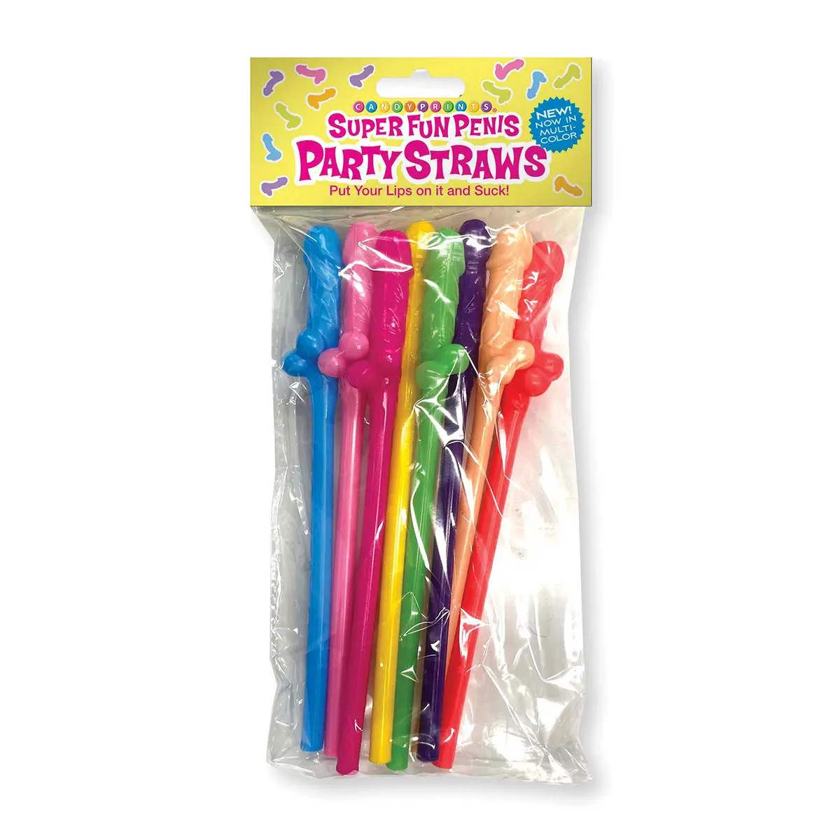 Super Fun Penis Straws Multicolor 8pk Super Fun Penis Straws Multicolor 8pk