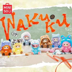 Wakuku – Fuzzy Trendy Party Series Blind Box Keychain, Soft Vinyl & Furry Plush Figure, Cute Collectible Toy Gift for Kids and Stylish Collectors High Quality Material Bag Charm plushies Valentine Gift for Girlfriends