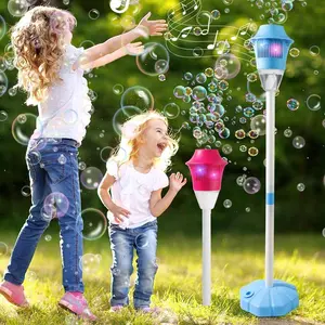 USB Rechargeable Bubble Machine,1Count Bubble Blower with Light & Music, Outdoor Romantic Toy for Wedding & Party & Garden