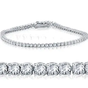 3 Carat Round Cut Lab Grown Diamond Tennis Bracelet In 14k White Gold 7"