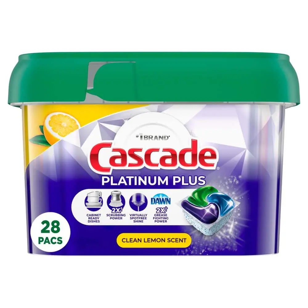 Platinum Plus Clean Lemon Scent Dishwasher Detergent Pods (28-Count)