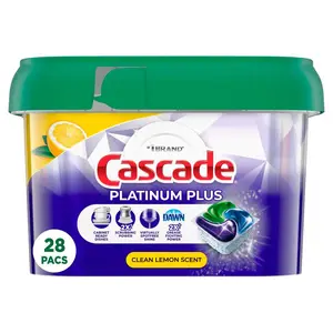 Platinum Plus Clean Lemon Scent Dishwasher Detergent Pods (28-Count)