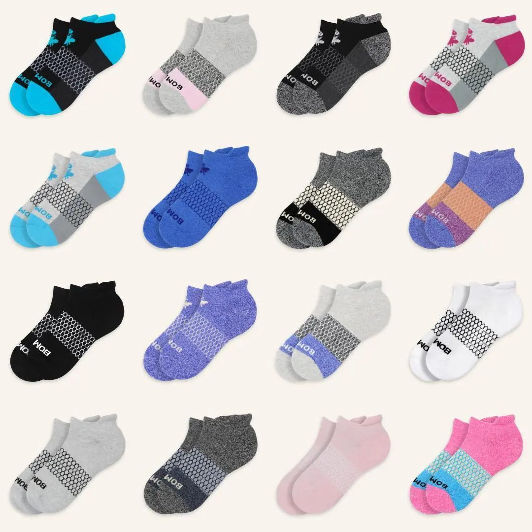 Pack 1/3/5 BomBas Unisex Honeycomb Ankle Support Socks | Tri-Block Compression Running Socks - Seamless Toe Athletic Socks