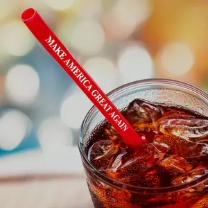 MAGA Plastic Disposable Straws - Pack of 25 Printed Drink