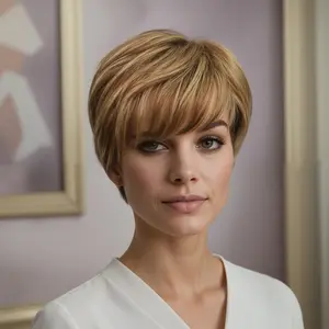 Women's Short Pixie Cut Wig - Straight Hair with Natural Look Beginner Friendly, Perfect for Halloween, Christmas, Parties, Music Festivals