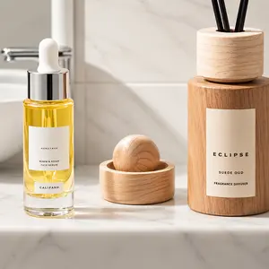 Wooden Fragrance Diffuser, Mini Scent Decor for Car, Bedroom, Bathroom, Living Room & Desk