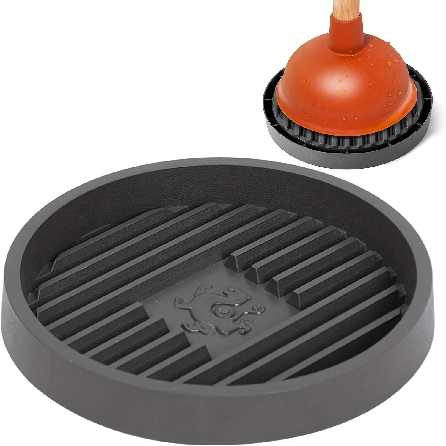[1pc Quick-Dry Toilet Plunger Holder] 1pc Toilet Plunger Holder with Quick-Dry Pad - Durable Plastic, Reusable Modern Bathroom Accessory, Bathroom Accessories Organizer, Bathroom Organization, Toilet Cleaning Accessories, Bathroom Toilet Tools