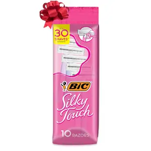 BIC Silky Touch Women's 2-Blade Disposable Razors – 10 Pack | Smooth & Colorful Shave