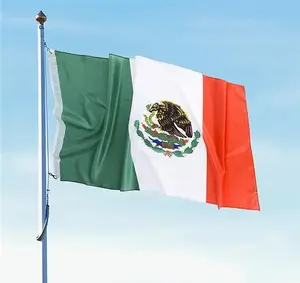 MEXICO MEXICAN FLAG 3 X 5 FEET WITH BRASS GROMMETS 36" X 60" INDOOR OUTDOOR NEW