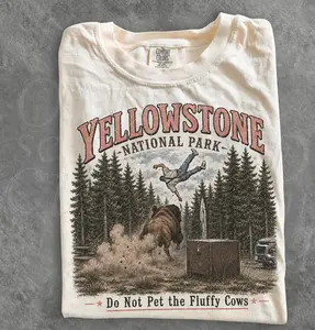 Do Not Pet The Fluffy Cows T-shirt, Comfort Colors Yellowstone National Park Shirt, Funny Summer Vacation Tee, Unisex Cotton Graphic Top
