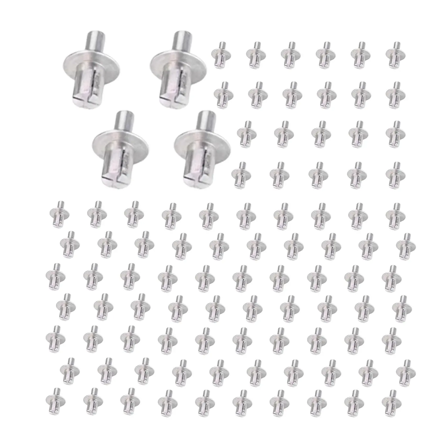 200 Pcs Hammer Drive Rivets, Aluminum Core Rivets with Round Head, for Household, Mechanical Equipment, Electronic Equipment