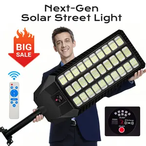 Next-Gen Solar Street Light Outdoor 5054 SMD LED Super Bright Lamp with 3 Modes Motion Sensor Remote Control Solar Powered Wall Pole Mounted Security Light ABS Housing IP65 Waterproof for Yard Garden Garage Street