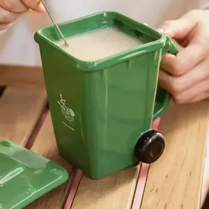 Creative Trash Can Cup, Ceramic Water Mug, Drinkware, Birthday Gift, Funny Cup for Best Friend, Unique Present Idea Tumbler