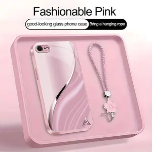 Suitable for [iPhone Se 2] high-end women's phone case🥰，a beautiful four-leaf clover lanyard is included🍀，choose from all 26 letters—simple yet sophisticated YM99