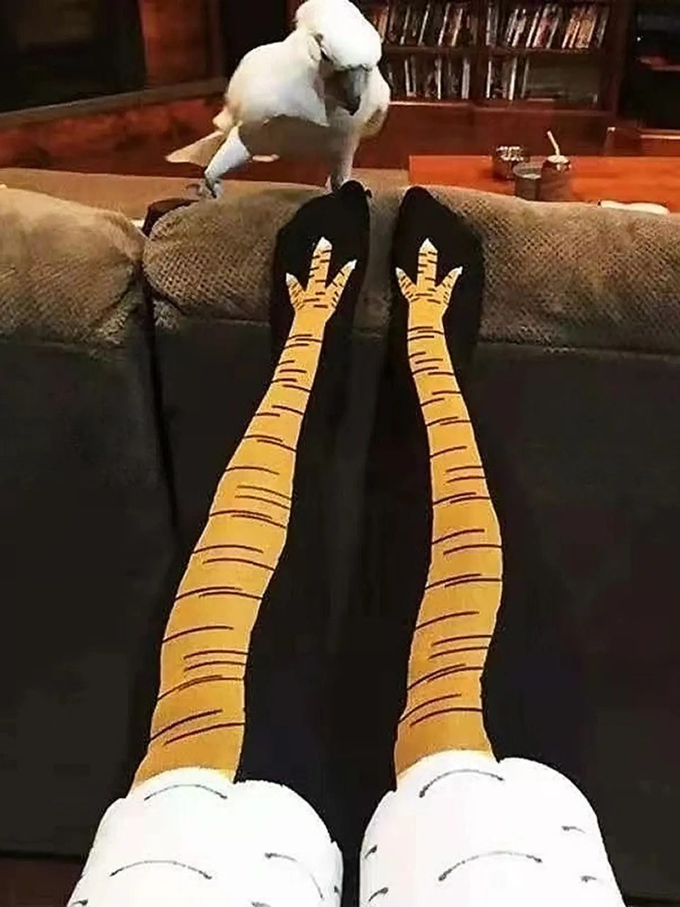 Funny Chicken Claw High Socks for Men and Women, Stocking Socks, Moisture Wicking, Cartoon Pattern, Cute Design, Holiday Wear, Fitness and Hip Hop Style