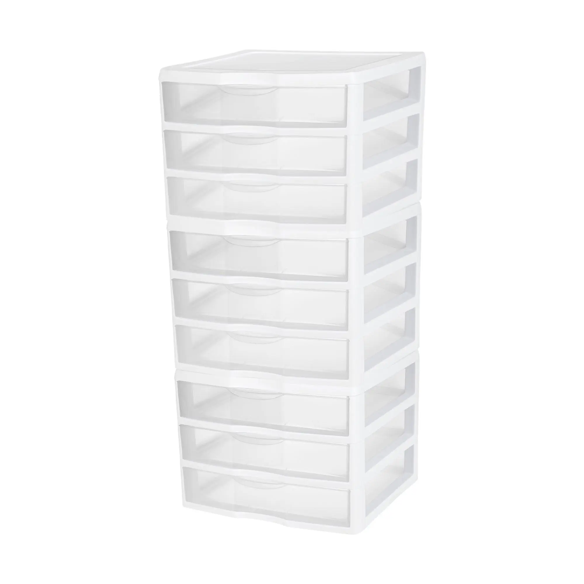 Sterilite Plastic Stackable Small 3 Drawer Storage System, White Frame, 3 Pack Sterilite Plastic Stackable Small 3 Drawer Storage System, White Frame, 3 Pack