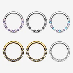 KUTLAN Titanium 16G Hinged Segment Hoops Septum Daith Piercing Jewelry